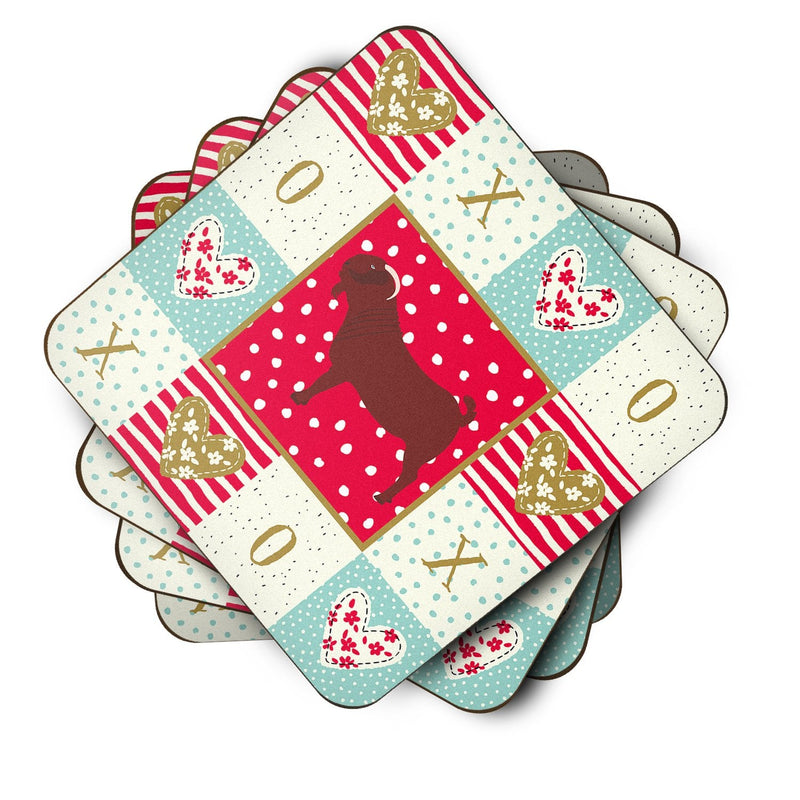 Kalahari Red Goat Love Coasters - Set of 4 Lightweight Foam, Absorbent Drink Coasters  CK5318FC