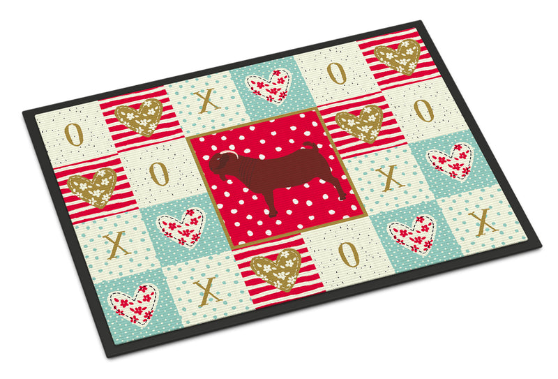 Kalahari Red Goat Love Doormat - 18x27 Decorative Floor Mat – Indoor/Outdoor Rug with Artistic Flair CK5318MAT