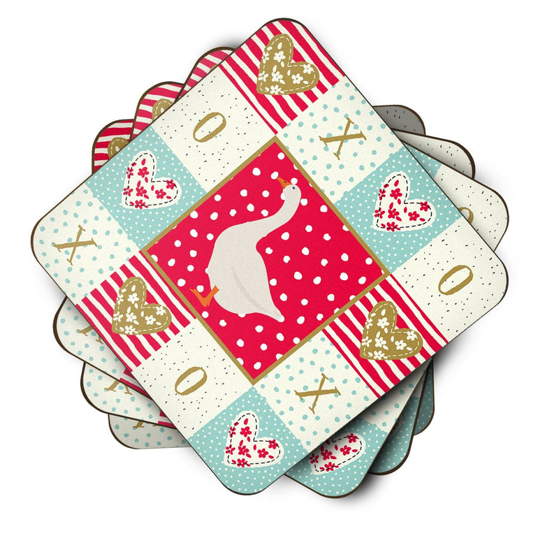 Embden Goose Love Coasters - Set of 4 Lightweight Foam, Absorbent Drink Coasters  CK5319FC