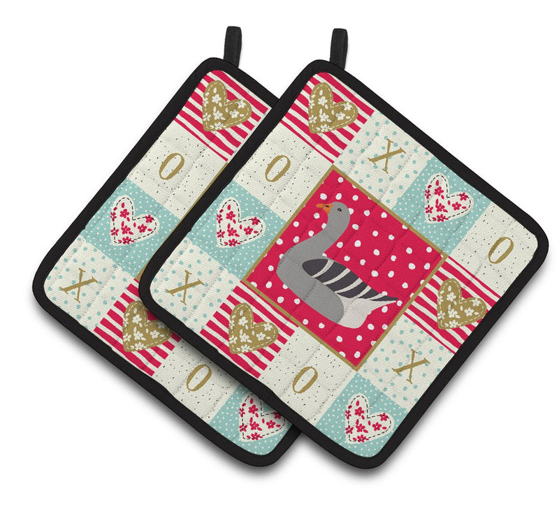 Pilgrim Goose Love Pair of Pot Holders CK5320PTHD