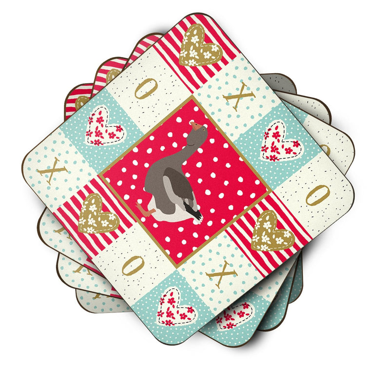 Toulouse Goose Love Coasters - Set of 4 Lightweight Foam, Absorbent Drink Coasters  CK5324FC