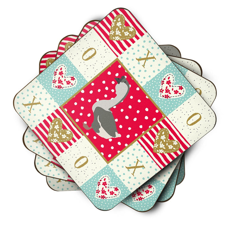 African Goose Love Coasters - Set of 4 Lightweight Foam, Absorbent Drink Coasters  CK5326FC