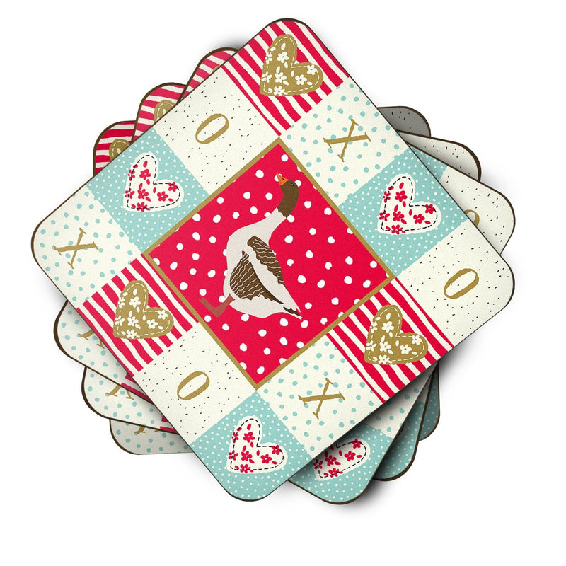 Pomeranian Rogener Goose Love Coasters - Set of 4 Lightweight Foam, Absorbent Drink Coasters  CK5330FC