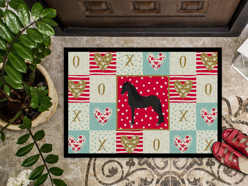 Friesian Horse Love Doormat - 18x27 Decorative Floor Mat – Indoor/Outdoor Rug with Artistic Flair CK5342MAT