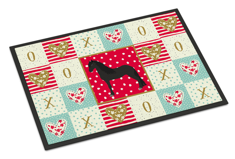 Friesian Horse Love Doormat - 18x27 Decorative Floor Mat – Indoor/Outdoor Rug with Artistic Flair CK5342MAT