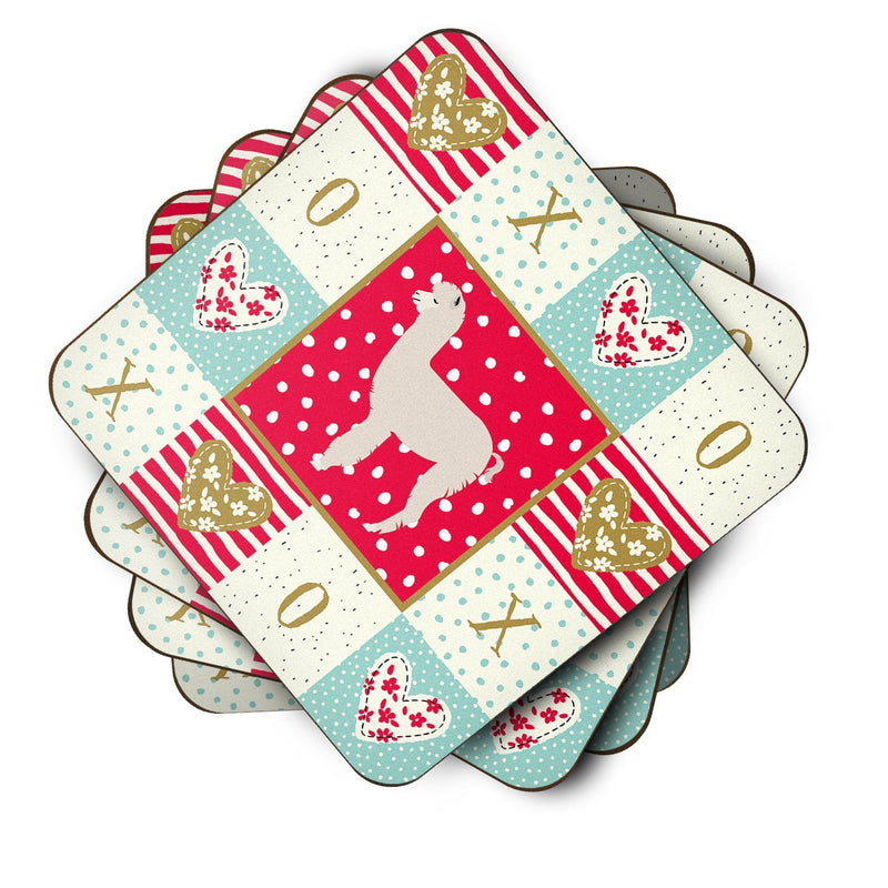 Alpaca Love Coasters - Set of 4 Lightweight Foam, Absorbent Drink Coasters  CK5346FC