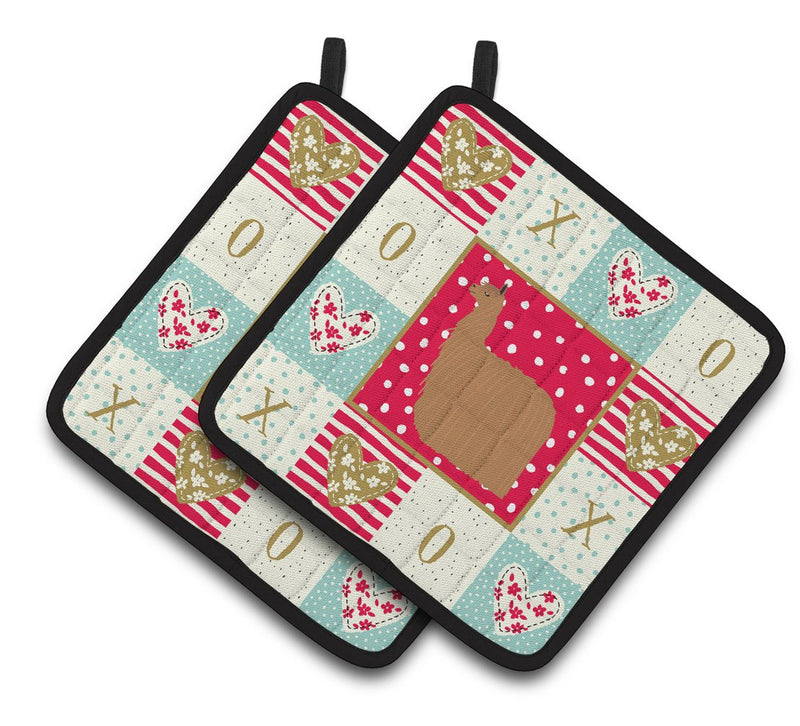 Alpaca Suri Love Pair of Pot Holders CK5347PTHD