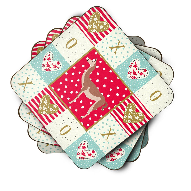 Guanaco Love Coasters - Set of 4 Lightweight Foam, Absorbent Drink Coasters  CK5348FC