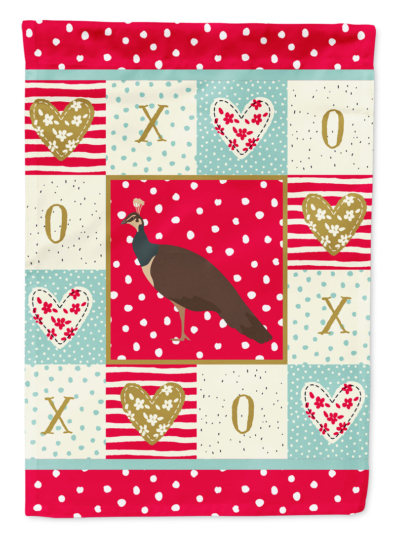 Indian Peahen Peafowl Love Flag Canvas House Size CK5354CHF
