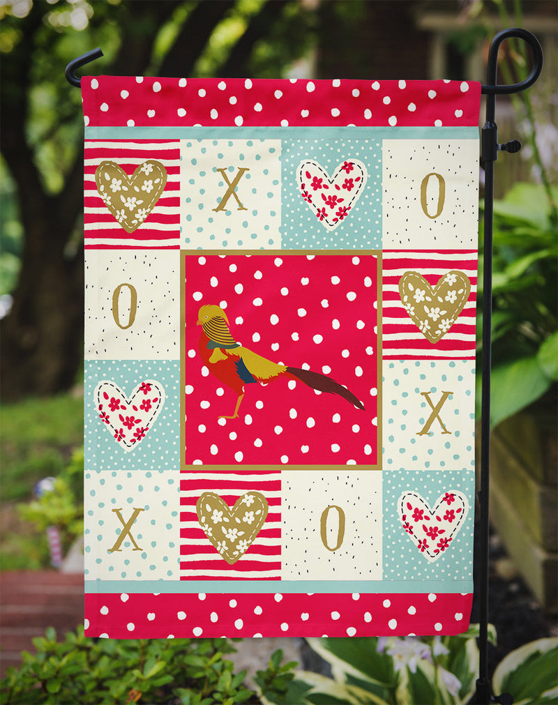 Golden or Chinese Pheasant Love Garden Flag – Decorative Outdoor Yard Flag CK5355GF