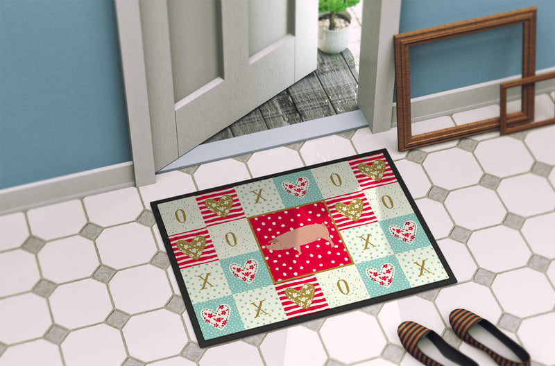 American Landrace Pig Love Doormat - 18x27 Decorative Floor Mat – Indoor/Outdoor Rug with Artistic Flair CK5359MAT
