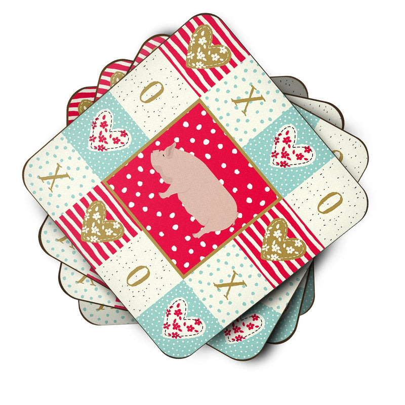 Welsh Pig Love Coasters - Set of 4 Lightweight Foam, Absorbent Drink Coasters  CK5364FC