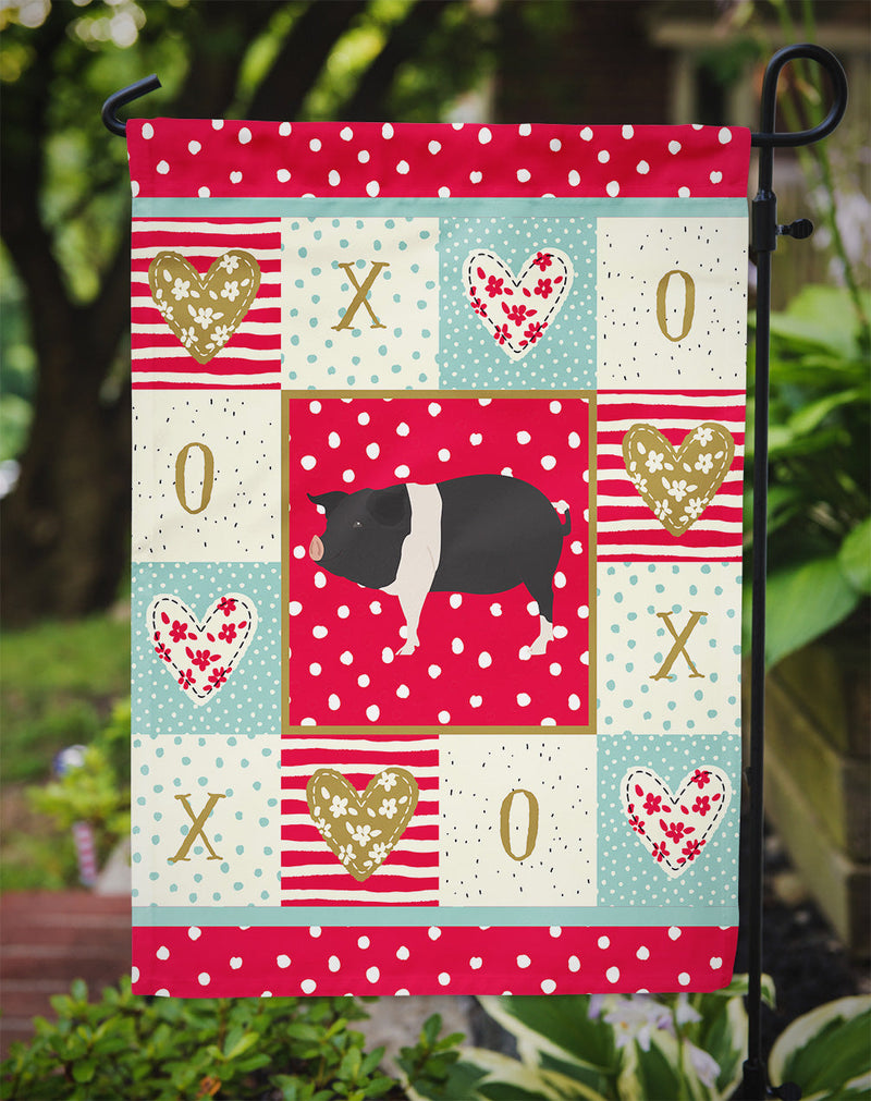 Hampshire Pig Love Garden Flag – Decorative Outdoor Yard Flag CK5366GF