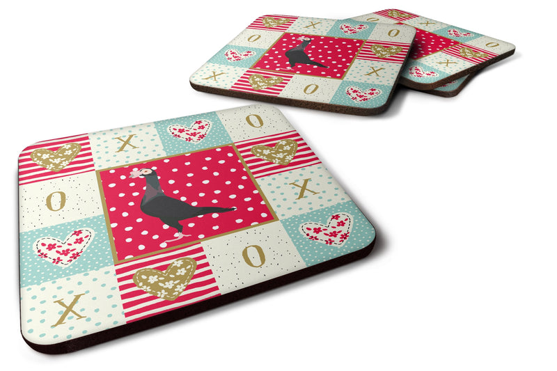 Set of 4 English Carrier Pigeon Love Foam Coasters Set of 4 CK5372FC