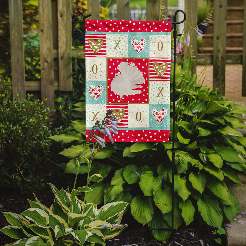 Silver Fantail Pigeon Love Garden Flag – Decorative Outdoor Yard Flag CK5377GF