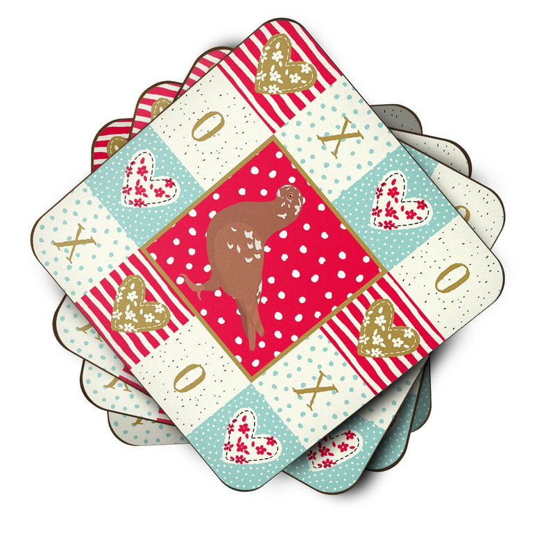 African Owl Pigeon Love Coasters - Set of 4 Lightweight Foam, Absorbent Drink Coasters  CK5380FC