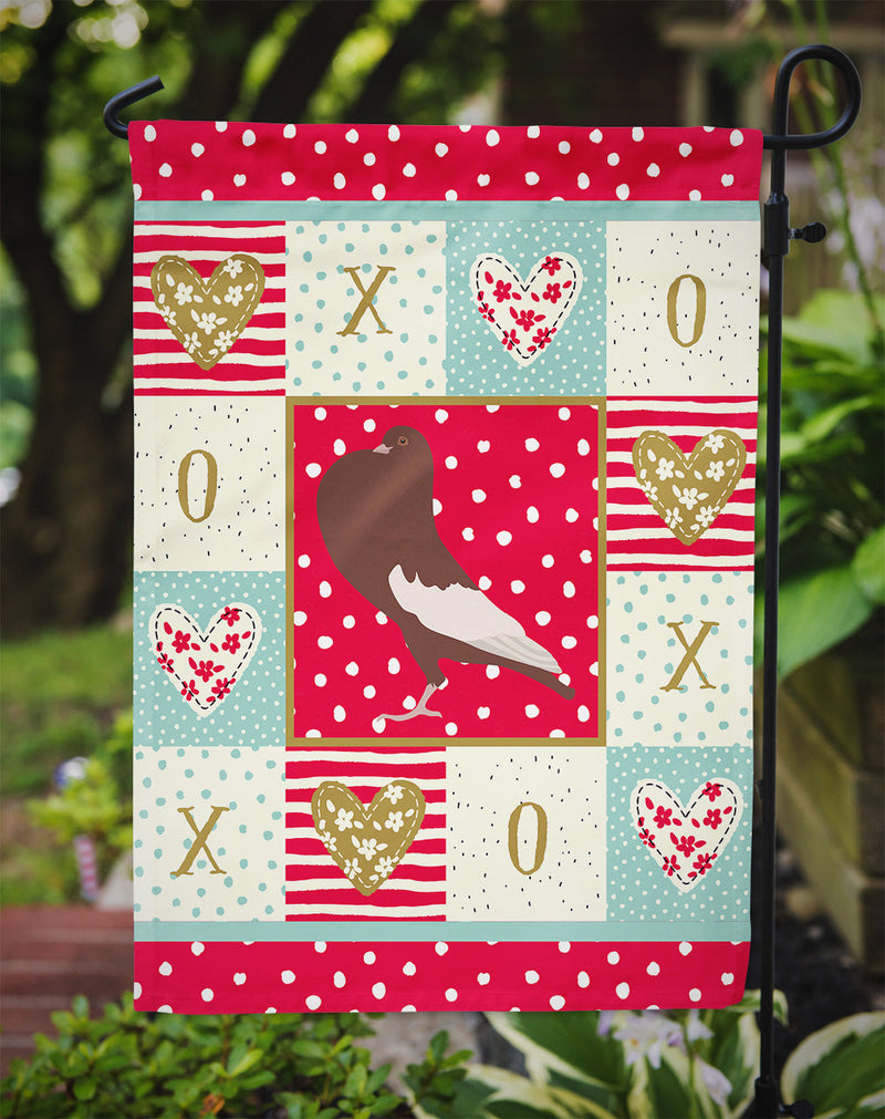 English Pouter Pigeon Love Garden Flag – Decorative Outdoor Yard Flag CK5381GF