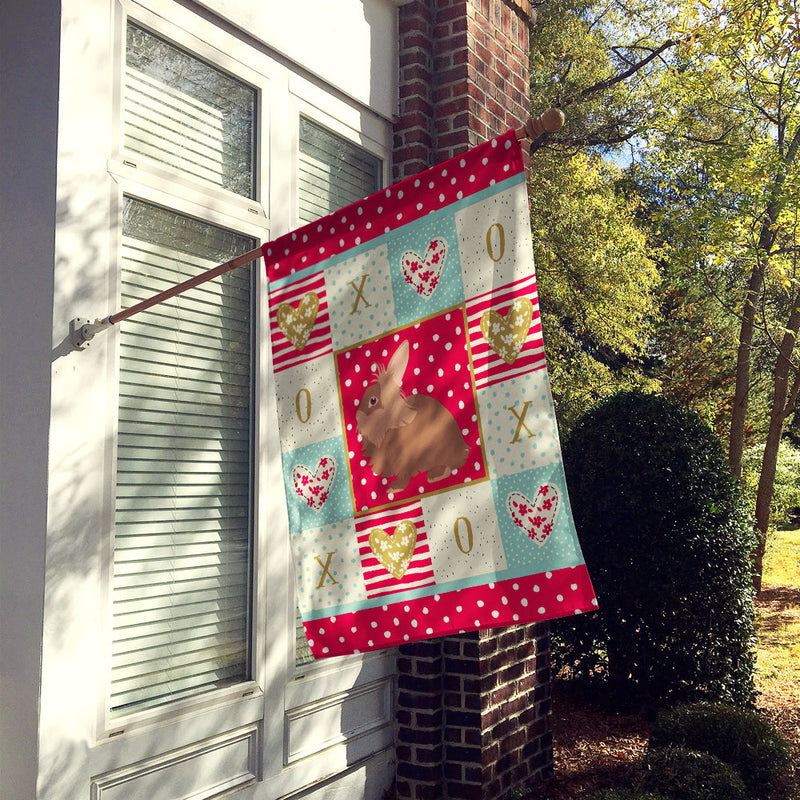 Lionhead Rabbit Love Flag Canvas House Size CK5387CHF