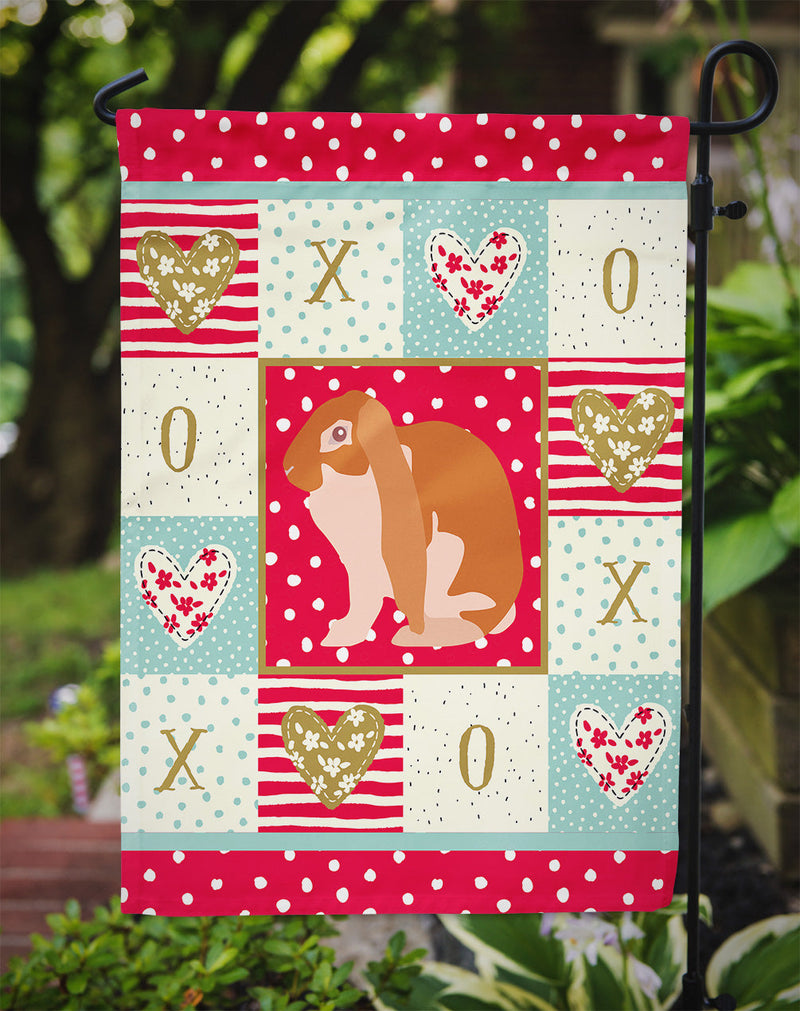 English Lop Rabbit Love Garden Flag – Decorative Outdoor Yard Flag CK5389GF