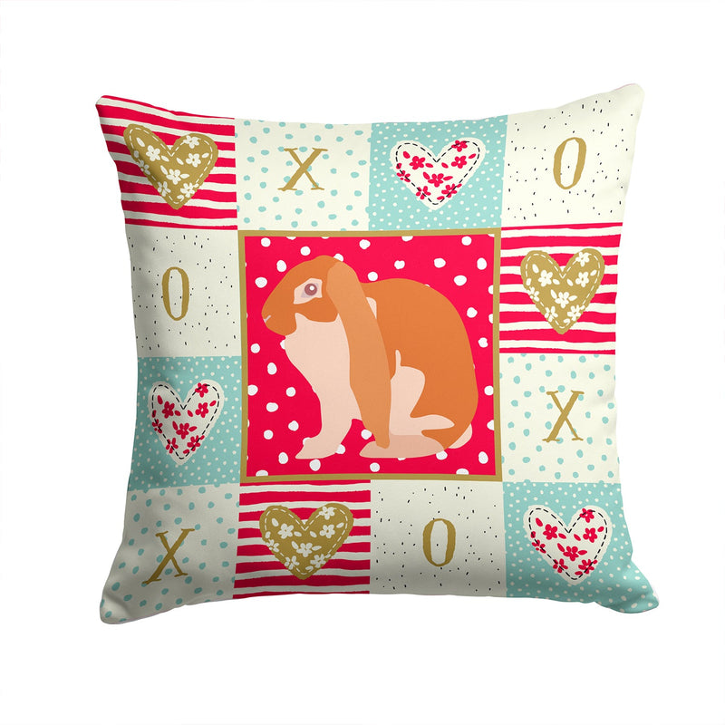 English Lop Rabbit Love Throw Pillow - 14x14 Decorative Pillow – Art for Your Home & Patio CK5389PW1414