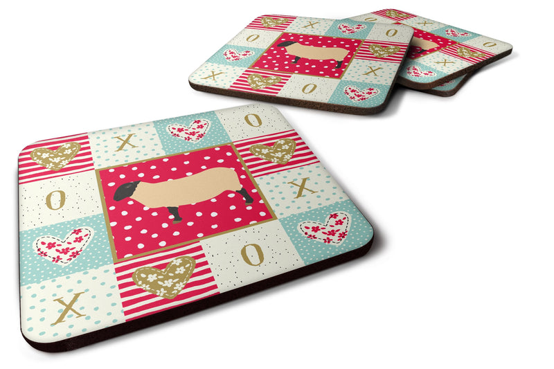 Suffolk Sheep Love Coasters - Set of 4 Lightweight Foam, Absorbent Drink Coasters  CK5399FC