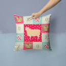 English Leicester Longwool Sheep Love Throw Pillow - 14x14 Decorative Pillow – Art for Your Home & Patio CK5401PW1414