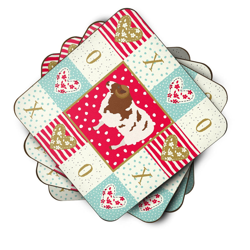 Jacob Sheep Love Coasters - Set of 4 Lightweight Foam, Absorbent Drink Coasters  CK5402FC