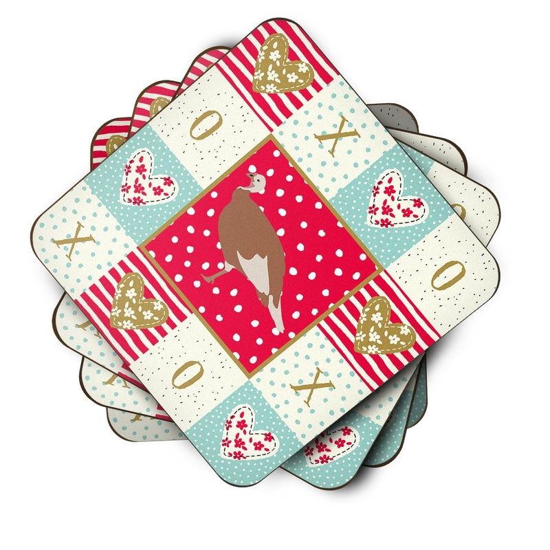 Jersey Buff Turkey Hen Love Coasters - Set of 4 Lightweight Foam, Absorbent Drink Coasters  CK5411FC