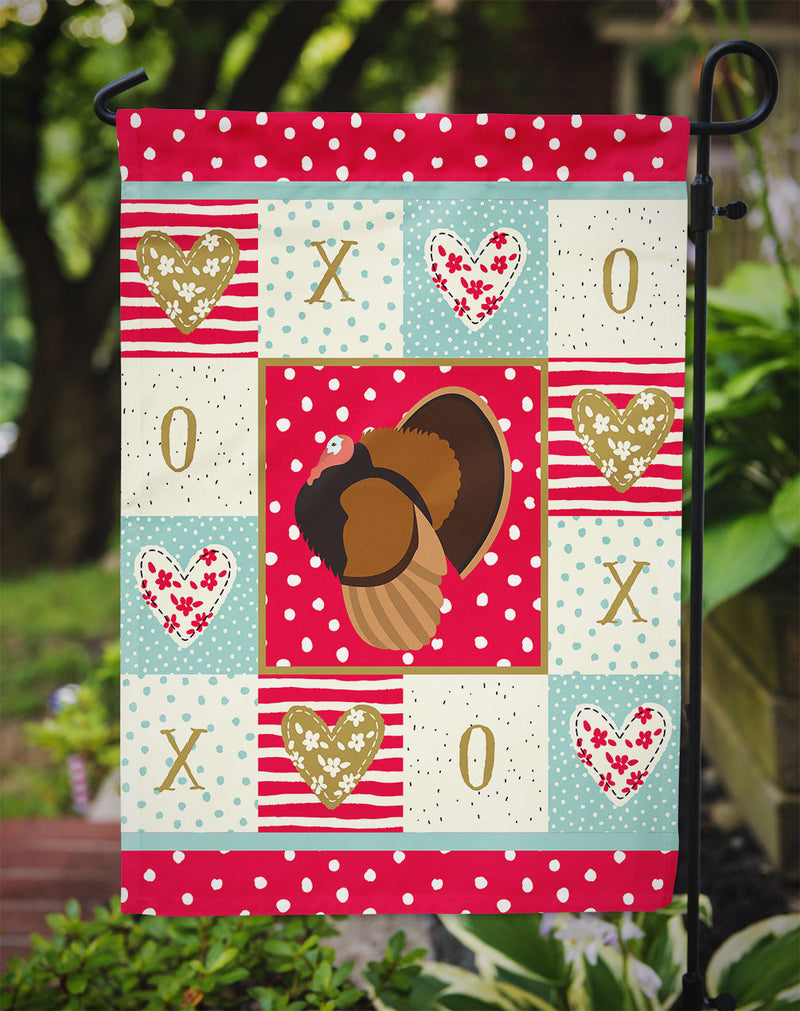 Bronze Turkey Love Garden Flag – Decorative Outdoor Yard Flag CK5413GF