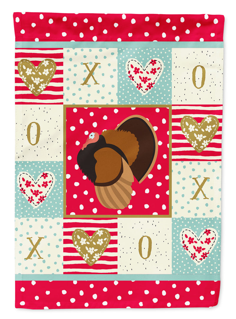 Bronze Turkey Love Garden Flag – Decorative Outdoor Yard Flag CK5413GF