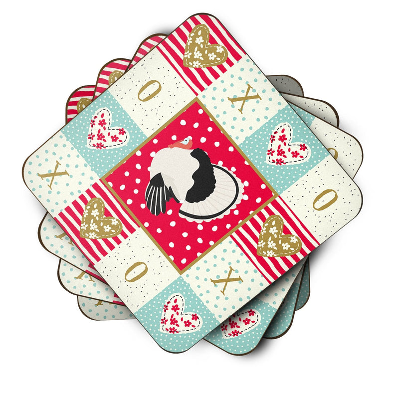 Royal Palm Turkey Love Coasters - Set of 4 Lightweight Foam, Absorbent Drink Coasters  CK5415FC