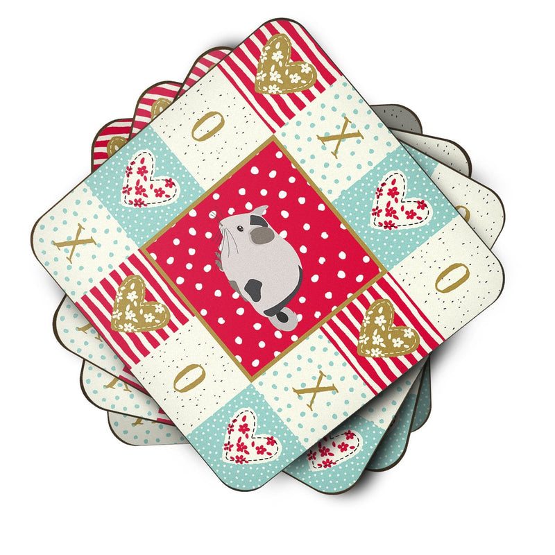 Mosaic Chinchilla Love Coasters - Set of 4 Lightweight Foam, Absorbent Drink Coasters  CK5423FC
