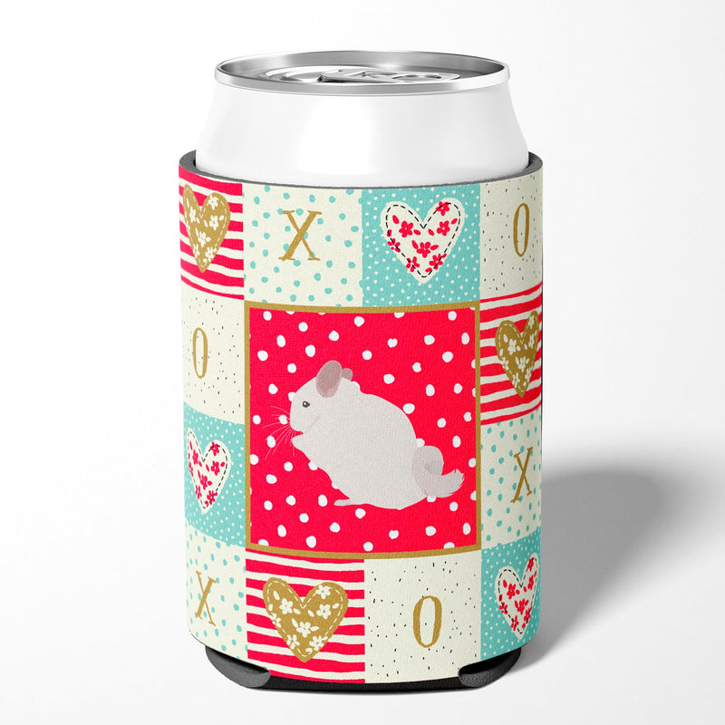 Pink and White Chinchilla Love Can or Bottle Hugger CK5424CC