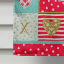 Pink and White Chinchilla Love Flag Canvas House Size CK5424CHF