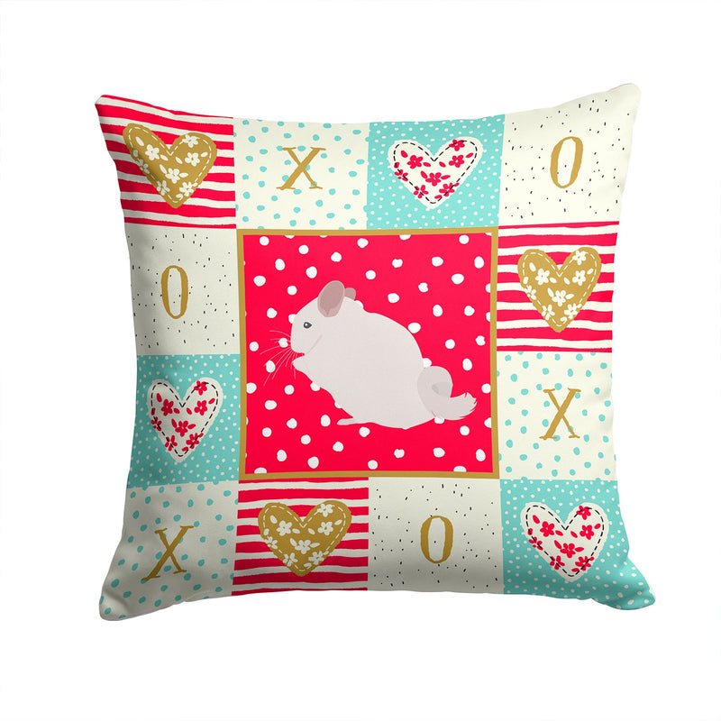 Pink and White Chinchilla Love Throw Pillow - 14x14 Decorative Pillow – Art for Your Home & Patio CK5424PW1414