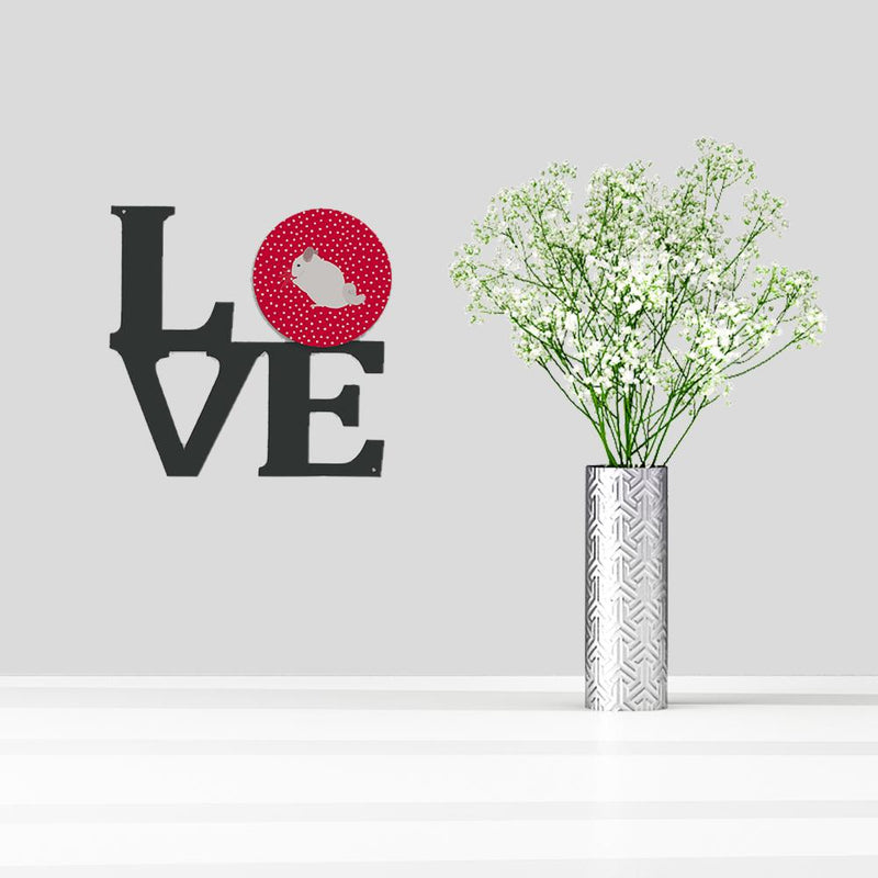 Pink and White Chinchilla Love Metal Wall Artwork LOVE CK5424WALV