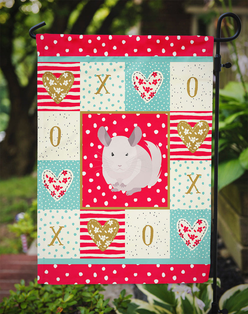 White Dominant Chinchilla Love Garden Flag – Decorative Outdoor Yard Flag CK5425GF