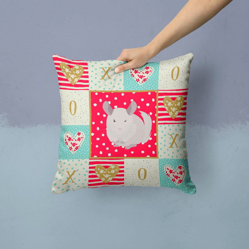 White Dominant Chinchilla Love Throw Pillow - 14x14 Decorative Pillow – Art for Your Home & Patio CK5425PW1414