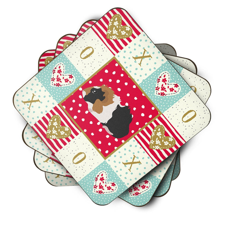Abyssinian Guinea Pig Love Coasters - Set of 4 Lightweight Foam, Absorbent Drink Coasters  CK5426FC