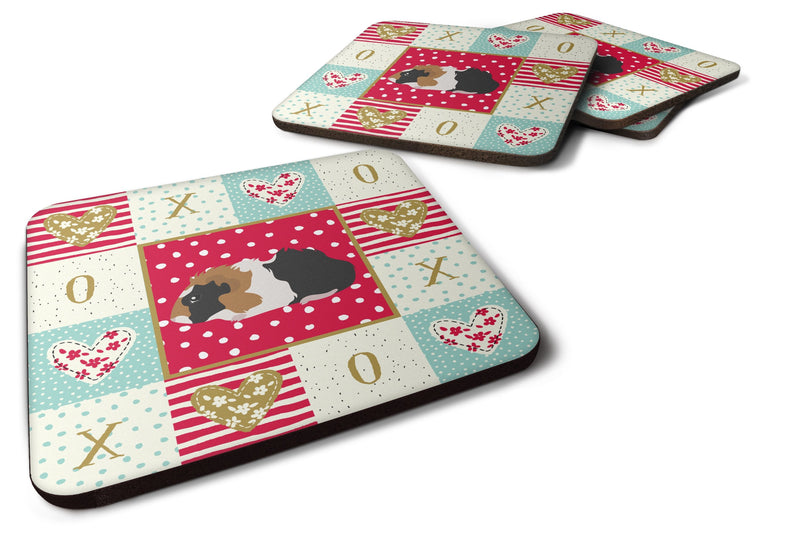Abyssinian Guinea Pig Love Coasters - Set of 4 Lightweight Foam, Absorbent Drink Coasters  CK5426FC