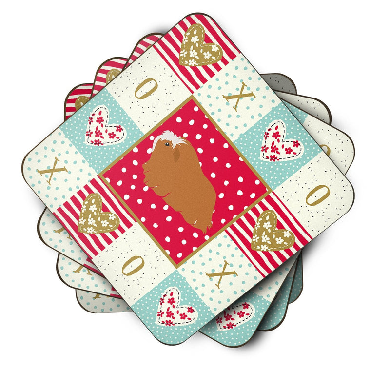 Peruvian Guinea Pig Love Coasters - Set of 4 Lightweight Foam, Absorbent Drink Coasters  CK5431FC