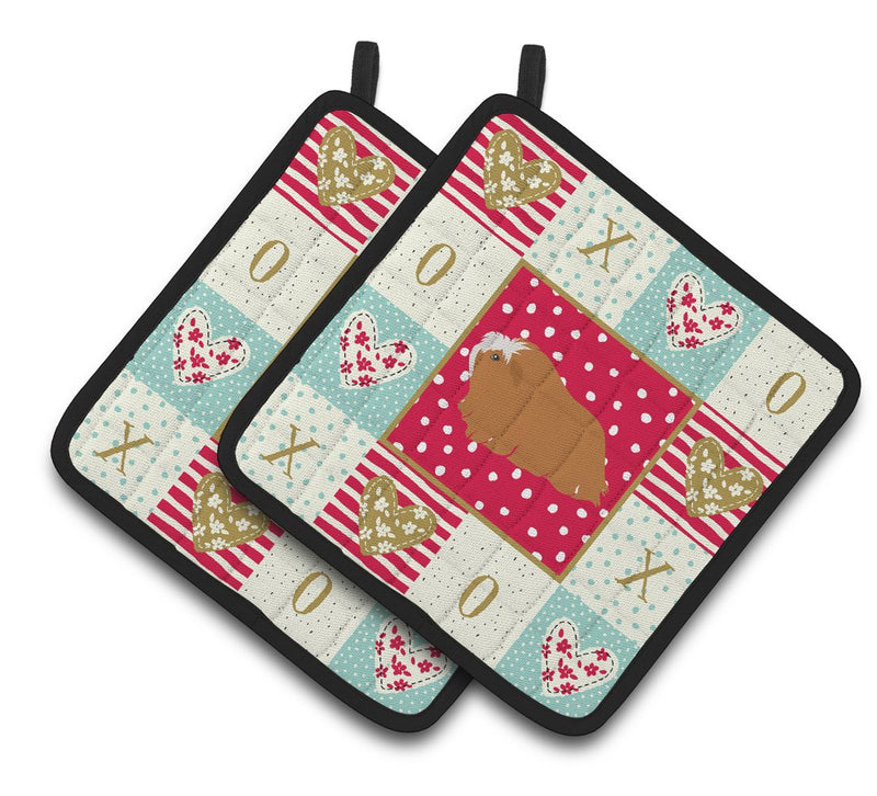 Peruvian Guinea Pig Love Pair of Pot Holders CK5431PTHD