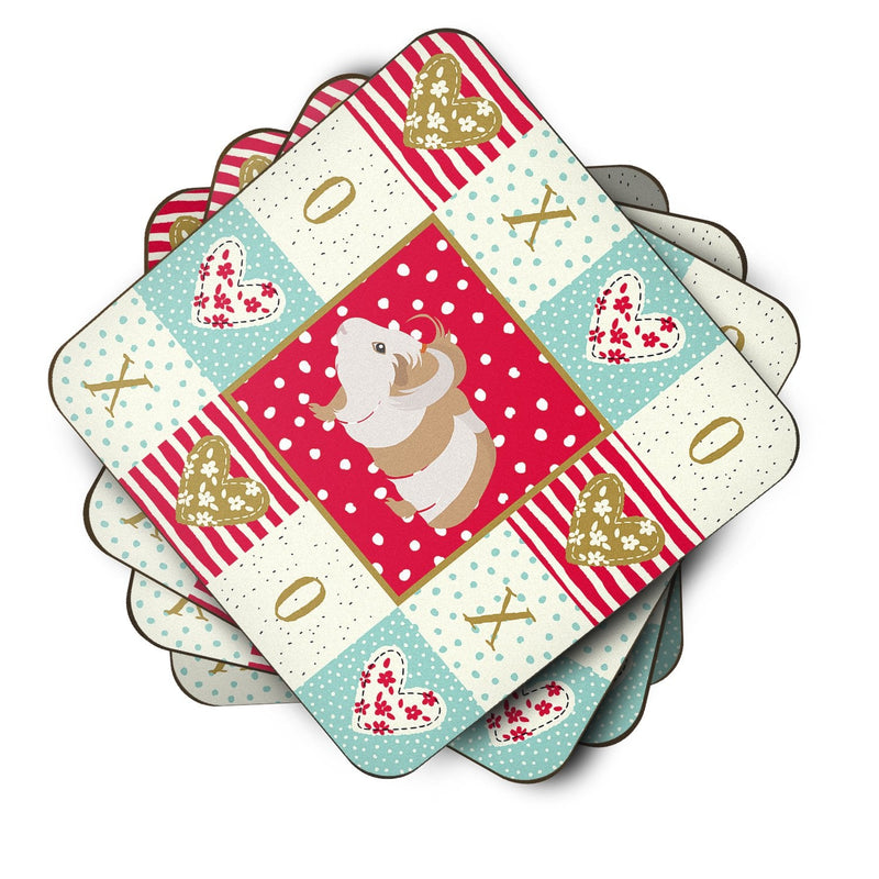 Silkie Guinea Pig Love Coasters - Set of 4 Lightweight Foam, Absorbent Drink Coasters  CK5434FC