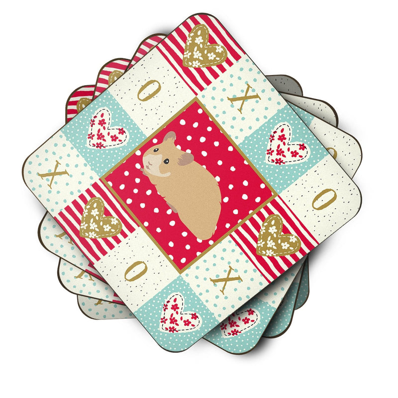 Syrian Golden Hamster Love Coasters - Set of 4 Lightweight Foam, Absorbent Drink Coasters  CK5443FC