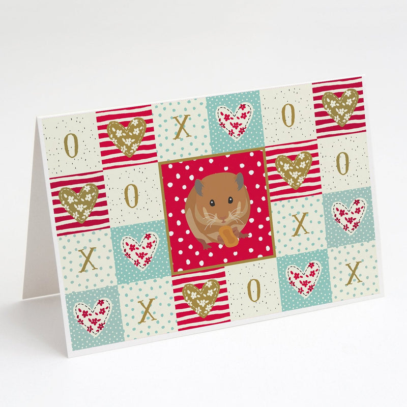 Teddy Bear Hamster Love Greeting Cards and Envelopes Pack of 8