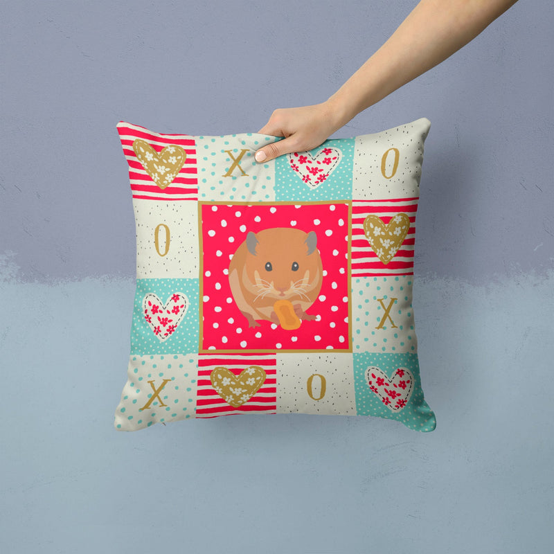 Teddy Bear Hamster Love Fabric Decorative Pillow CK5444PW1414