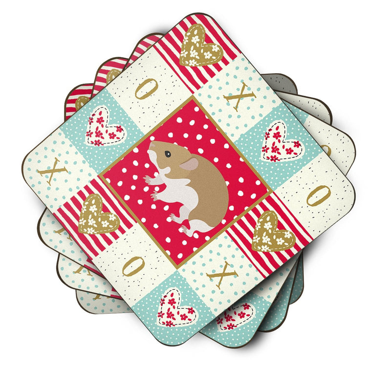 Turkish Hamster Love Coasters - Set of 4 Lightweight Foam, Absorbent Drink Coasters  CK5445FC