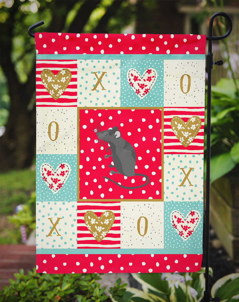 Satin Mouse Love Garden Flag – Decorative Outdoor Yard Flag CK5452GF