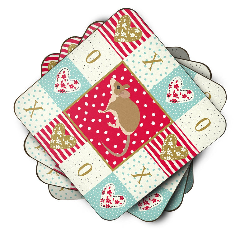Spiny Mouse Love Coasters - Set of 4 Lightweight Foam, Absorbent Drink Coasters  CK5453FC