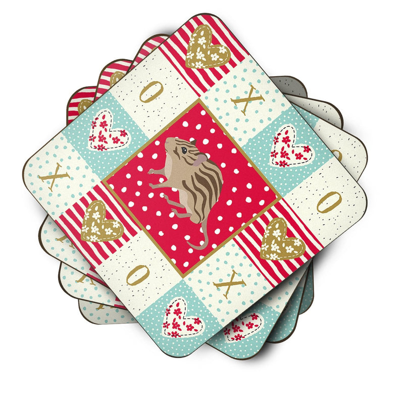 Zebra Mouse Love Coasters - Set of 4 Lightweight Foam, Absorbent Drink Coasters  CK5455FC